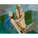 MOTHER AND SON by George Haig, 2nd Earl Haig, oil on canvas, sold Jan 2023