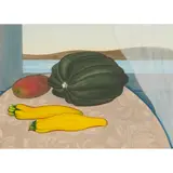 Bet Low, STILL-LIFE WITH YELLOW COURGETTE, watercolour