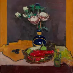 Norman Kirkham, STILL LIFE WITH KING PROTEA, oil on canvas