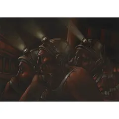 COAL by Peter Howson, 2021, mixed media on black paper, sold Jan 2023