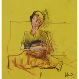 SEATED FIGURE by George Haig, 2nd Earl Haig, mixed media, sold Jan 2023