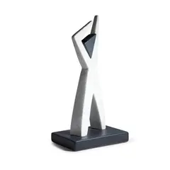 Simon Burns-Cox, THE DANCER, 2020, white Italian carrara marble and black slate