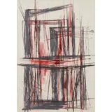 William Gear, UNTITLED (PINK, BLACK, GREY), 1953, mixed media