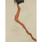 Pat Douthwaite, SNAKE WOMAN, Charcoal and pastel
