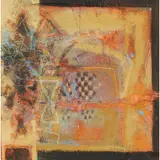 Charles T. K. MacQueen, SADDLE BAG AND GAMES TABLE, mixed media on board