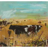 Hamish Macdonald, FIELD WITH COWS, mixed media