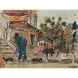 CAMPO SAN PIETRO DI CASTELLO, VENICE by George Haig, 2nd Earl Haig, mixed media, sold Jan 2023