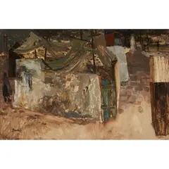 William Burns, THE BLUE GATE, 1955, oil on board