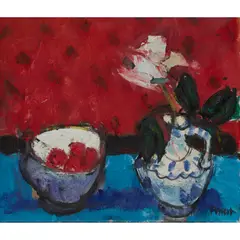 Archie Forrest, ROSE WITH FOUR STRAWBERRIES, 1999, oil on canvas
