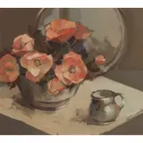Ethel Walker, BOWL OF POPPIES, gouache