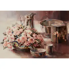 Ethel Walker, STILL-LIFE ARRANGEMENT IN PINK, oil on board