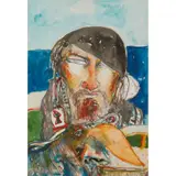 John Bellany, ANCIENT MARINER, pencil and watercolour