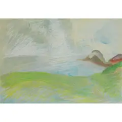 Winifred Nicholson, FROM THE TOP OF THE HILL OF FIRE, 1964, pastel on paper