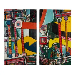 Alan Davie, PAN'S CASTLE NO. 2, OPUS 0.567G, 1965-67, Oil on canvas, diptych