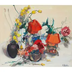 James Fullarton, STILL LIFE WITH WELSH POPPIES, oil on canvas