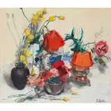 James Fullarton, STILL LIFE WITH WELSH POPPIES, oil on canvas
