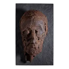 Alex Main, JOHN THE BAPTIST, cast bronze sculpture on black slate base