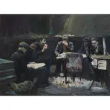 Frank McFadden, DINNER BREAK, GOVAN SHIPYARD, oil on board