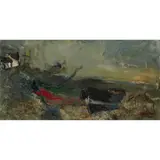 Lillian Neilson, TWO BOATS, oil on board