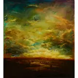 David Bierk, EARTH EULOGY - TO ART AND LIFE, HUDSON DREAM, oil on patinated copper on canvas