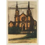Bernard Buffet, MISSION DOLORES CHURCH (FROM SAN FRANCISCO ALBUM), 1966, Lithograph, 99/150