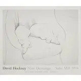'NEW DRAWINGS' EXHIBITION POSTER by David Hockney, Off-set lithograph on gloss paper, sold Jan 2023