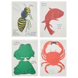David Shrigley, NEW ANIMALS (SORRY FOR BEING ANNOYING, FROG (FRONT OF), FISH SAYS, YOU GOT BEATEN), The set of four off-set lithograph posters, printed by Narayana Press, Denmark, published by Shrig Shop, Copenhagen