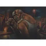 Peter Howson, VALIANT STRUGGLE, 2021, mixed media on black paper
