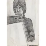 Peter Howson, EARLY SELF-PORTRAIT OF THE ARTIST AS A YOUNG MAN, pencil