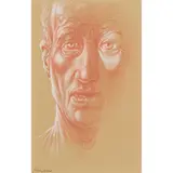 Peter Howson, SELF-PORTRAIT, pencil on buff paper