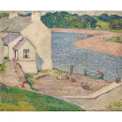 Helen Stirling Johnston, THE HARBOUR, KIRKCUDBRIGHT, oil on canvas