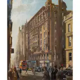 Ernest Hood, HOPE STREET/WEST GEORGE STREET, GLASGOW, oil on canvas