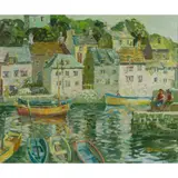 John McCutcheon, CONVERSATION ON THE QUAY, oil on canvas
