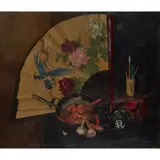Norman Kirkham, STILL LIFE WITH FAN AND PRAWNS
