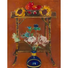 Norman Kirkham, STILL LIFE WITH SUNFLOWER HEADS, oil on canvas