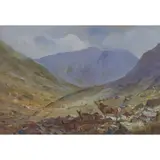 Frank Wallace, THE MOUNTAIN HERD, watercolour and body colour