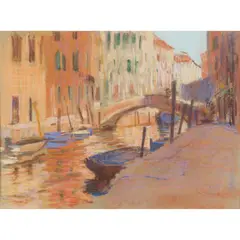 George Devlin, RIO DI SAN BARNABA, pastel on buff paper