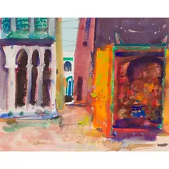 George Devlin, IN THE SOUKH, TUNISIA, watercolour