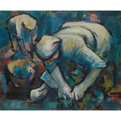 Roy Dalgarno, WASHERWOMAN, 1954, oil on canvas