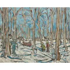Jacques Tremblay, IN PURSUIT OF THE SLEIGH, oil on canvas