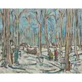 Jacques Tremblay, IN PURSUIT OF THE SLEIGH, oil on canvas