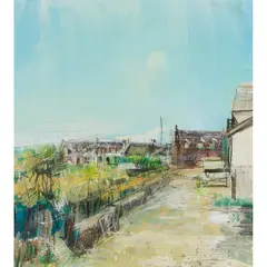Sarah Carrington, THE VILLAGE, SUMMER, IONA, Mixed media and gold leaf