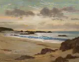 John McGhie, SUNSET OVER A DESERTED SANDY BEACH