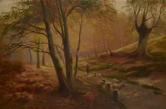 DRIVING THE SHEEP by Joseph Farquharson, oil on canvas, sold Dec 2022
