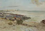 David Fulton, A BREEZY DAY, CARRADALE SHORE, oil on canvas