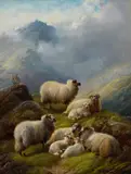 Robert Watson, SHEEP ON A HILLSIDE, oil on canvas