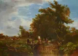 John Crawford Wintour, THE MINNOW FISHERS, oil on canvas