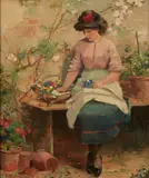 David Fulton, THE YOUNG GARDENER, oil on canvas