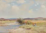 Joseph Morris Henderson, AUGUST LANDSCAPE, oil on board