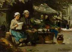 Flora Macdonald Reid, GOOD NEWS FROM THE FRONT, oil on canvas